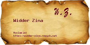 Widder Zina névjegykártya
